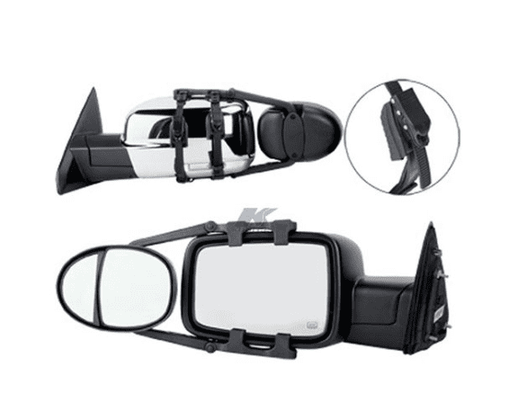 K-Source Universal Dual Lens Towing Mirrors w/ Ratchet Mount System, 5" x 7" Mirror, Pair • 3990